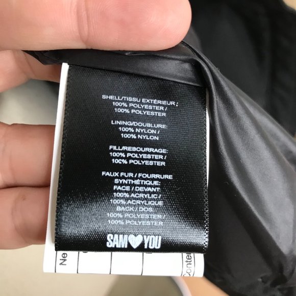 Sam Edelman Puffer Hooded Faux Fur Trim Coat Black Size Small NWT - Picture 12 of 15